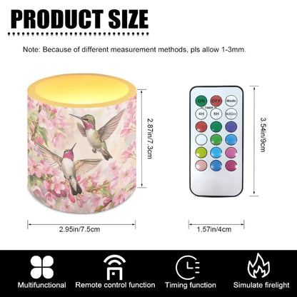 Cozeyat Hummingbird Flameless Candles 4 Pack Battery Operated LED Pillar Candles with Remote Control Timer Waterproof for Indoor Outdoor Beach Home Use