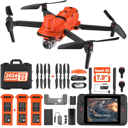 Autel Robotics EVO II PRO RTK V3, Real-time Centimeter-Level Positioning, Remote ID, S-ony 1'' 6K/30fps HDR Camera, GNSS Base Station & PPK Support, 38 Minutes, 15KM Transmission, for Mapping/Photogrammetry/Urban Planning/Searching