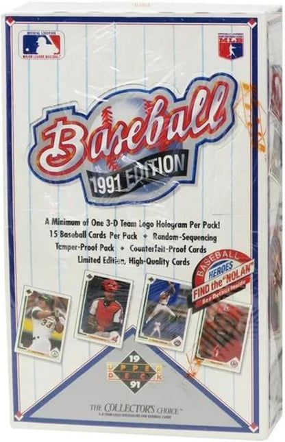 1991 Upper Deck Baseball High Series Card Box: Possible Aaron Autograph Chipper Jones Mike Mussina Rookie Cards