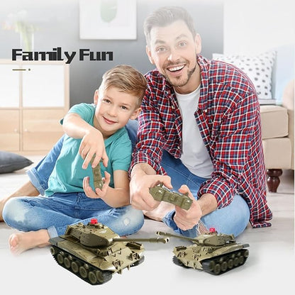 RC Tank Military Truck Vehicles RC Car 2.4Ghz Radio Controlled Military Battle Tank Toy 270°Rotational Realistic Sounds Electronics Hobby Toys for Kids Boys (Green)