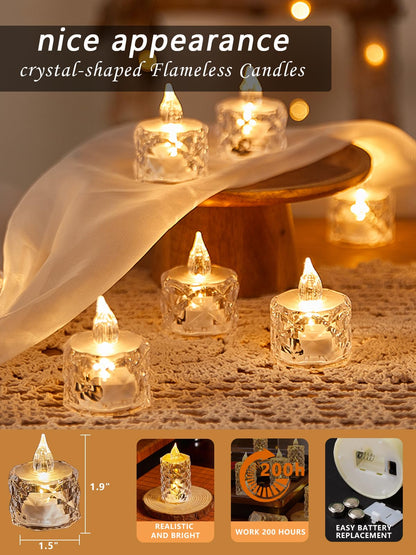 AYMXZT 24PCS Flameless LED Candles - Battery Operated Votive Lights for Wedding Centerpieces, Holiday Tablescapes, Yoga Studios - Safe Tabletop Decor for Dinner Parties & Home Ambiance Lighting