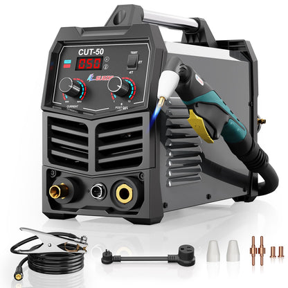 GZ GUOZHI Plasma Cutter, 50 Amp Air Inverter Plasma Cut, 110V/220V Dual Voltage Digital Display IGBT Inverter Plasma Cutting Machine with 2T/4T/TEST Function