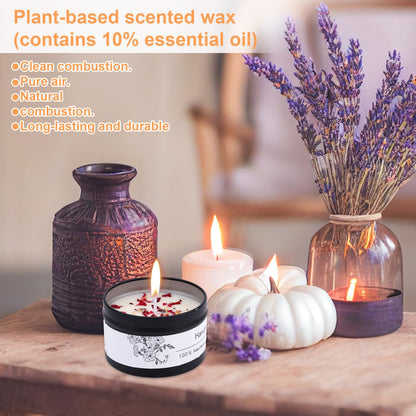 4pcs Scented Candles for Women, Soy Wax Aromatherapy Candle Set with Lavender Sandalwood Rose & Freesia Fragrance Luxury Home Spa Candles for Home Relaxation