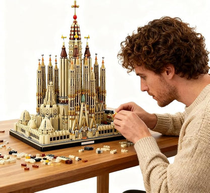 Sagrada Familia Cathedral Spain Architecture Building SetSpain Landmarks Castle Church MOC Modular City Building House Model Large Kit for Adults Collection（10045 PCS）