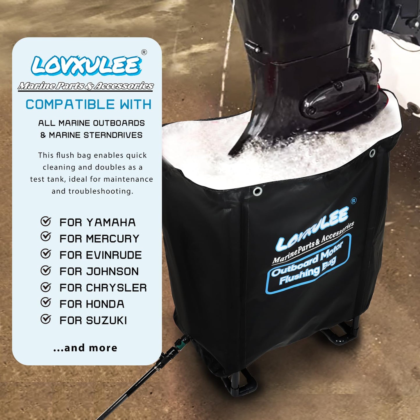 LOVXULEE Outboard Motor Flushing Bag,Outboard Engines Flushing Bag,Outboard Flushing on Land
