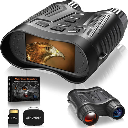 GTHUNDER Night Vision Goggles, 4K High-Definition Rechargeable Infrared Digital Night Vision Goggles