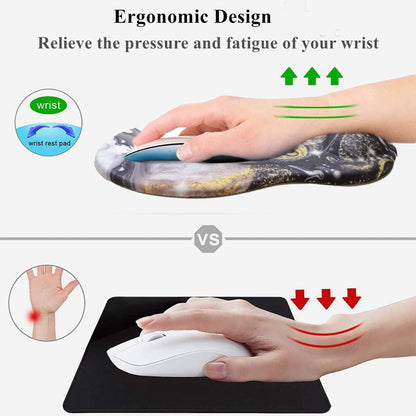 Mouse Pad with Wrist Support, Non Slip Mousepad Wrist Rest for Office, Computer, Laptop & Mac-Comfortable & Lightweight Ergonomic Support Mouse Mat(DL-Pink Art)