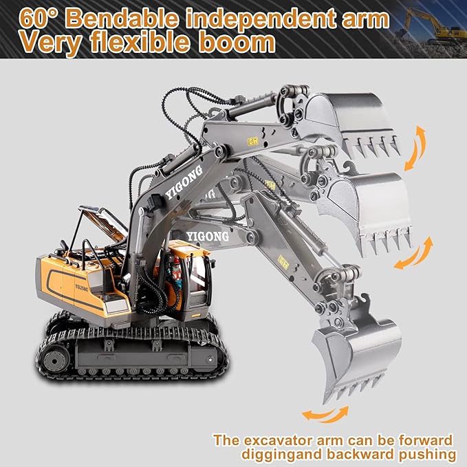 Dwi Dowellin Remote Control Excavator Toys for BoysConstruction Rc Excavators for Kids Age 4-7 8 9 10 Year OldIdeal ToysBatteries Included
