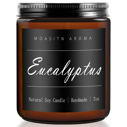 MOASITN Eucalyptus Heavenly Scented Candles for Home| Natural Soy Aromatherapy Candle| Handmade Long Lasting Jar Candel| Women,Men Gift for Relaxing,Housewarming,Birthday,Meditation,Bath| 7oz