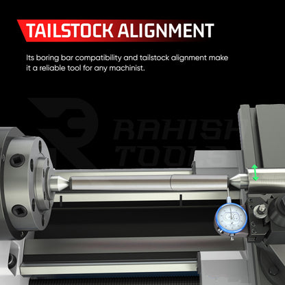 Rahish Tools 5MT Parallel Lathe Alignment Test Bar with High Precision Bar Alloy Steel EN31 Mandrel - Tailstock Re-Alignment Tool with 1 Micron Accuracy & Morse Taper with Max Run-Out of 0.0001"