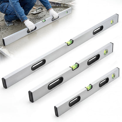 BreezeHug 3 Pack Aluminum Alloy Concrete Screed Level Set 39" 59" 78" Heavy-duty Screeding Tool with Molded Handles for Slab Floor Patio Driveway Concrete Laying Commercial Construction