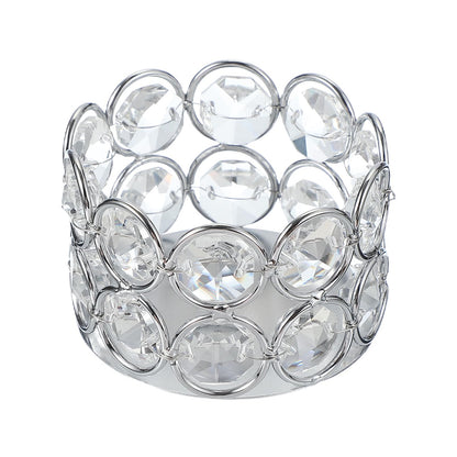 uxcell Glass Tea Light Candle Holder, Openwork Crystal Glass Votive Candle Holder for Desk Table Centerpiece, Wedding, Party, and Home Decor(Silver)