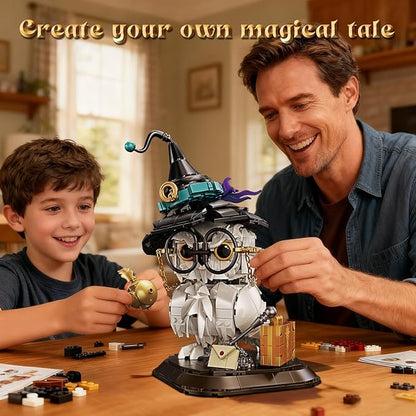 Owl Animal Building Set for Kids Collectible Magic Bird Model Toys Compatible with Lego Animal for Adults Creative Home Decor and Office Art Gifts Toys for Boys and Girls Aged 8+