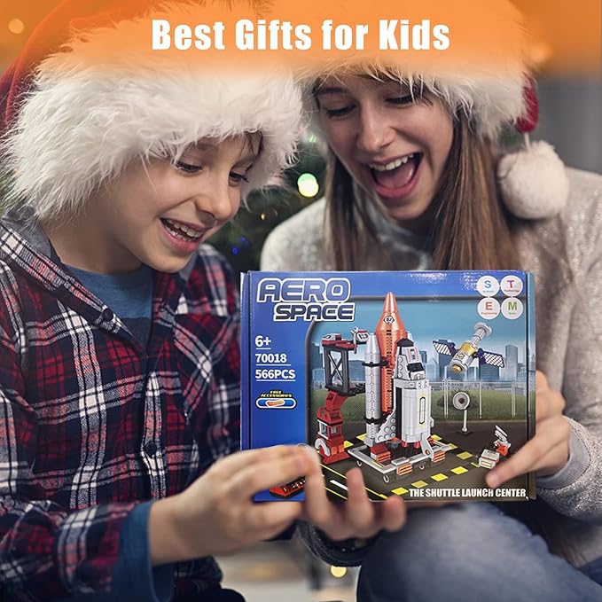 AESGOGO STEM Space Toys for 6 7 8 9 10 11 12 Year Old Boys Girls Space Shuttle Rocket Launch Center Building Sets Toy Kits Best Gifts for Kids Ages 8-14 （566 Pcs）.
