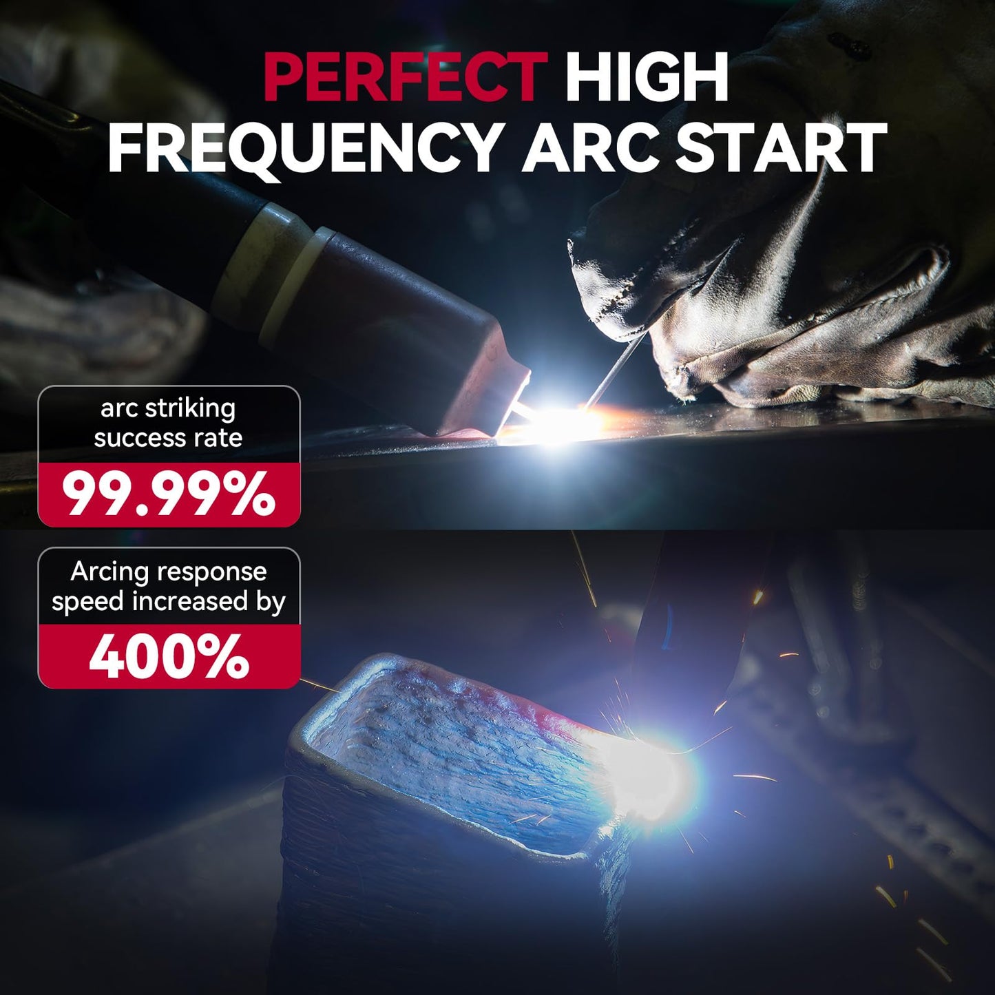 ARCCAPTAIN iControl TIG 205 Pro, 5 In 1 Cold Spot Stick/TIG Welder, 120V/240V Welding Machine with Large LED Display, 2T/4T, Hot start, Arc Force and Anti-stick