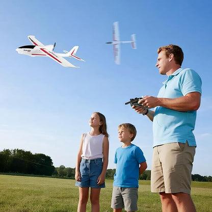 28℃ RC Plane Ranger600 4 Channel Glider Remote Control Airplane 2.4Ghz Ready to Fly RC Airplane Xpilot Stabilization System &amp One Key Aerobatic for AdultsKidsBeginners