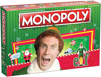 Monopoly Elf | Based on Christmas Comedy Film Elf | Collectible Monopoly Game Featuring Familiar Locations and Iconic Moments | Officially Licensed Monopoly