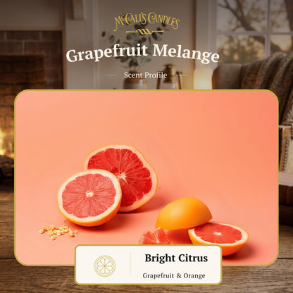 McCall’s Candles | Grapefruit Mélange | 16 oz Scented Candle | USA-Poured | Vintage Rustic Jar with Carrying Handle | Bright Citrus Medley Fragrance