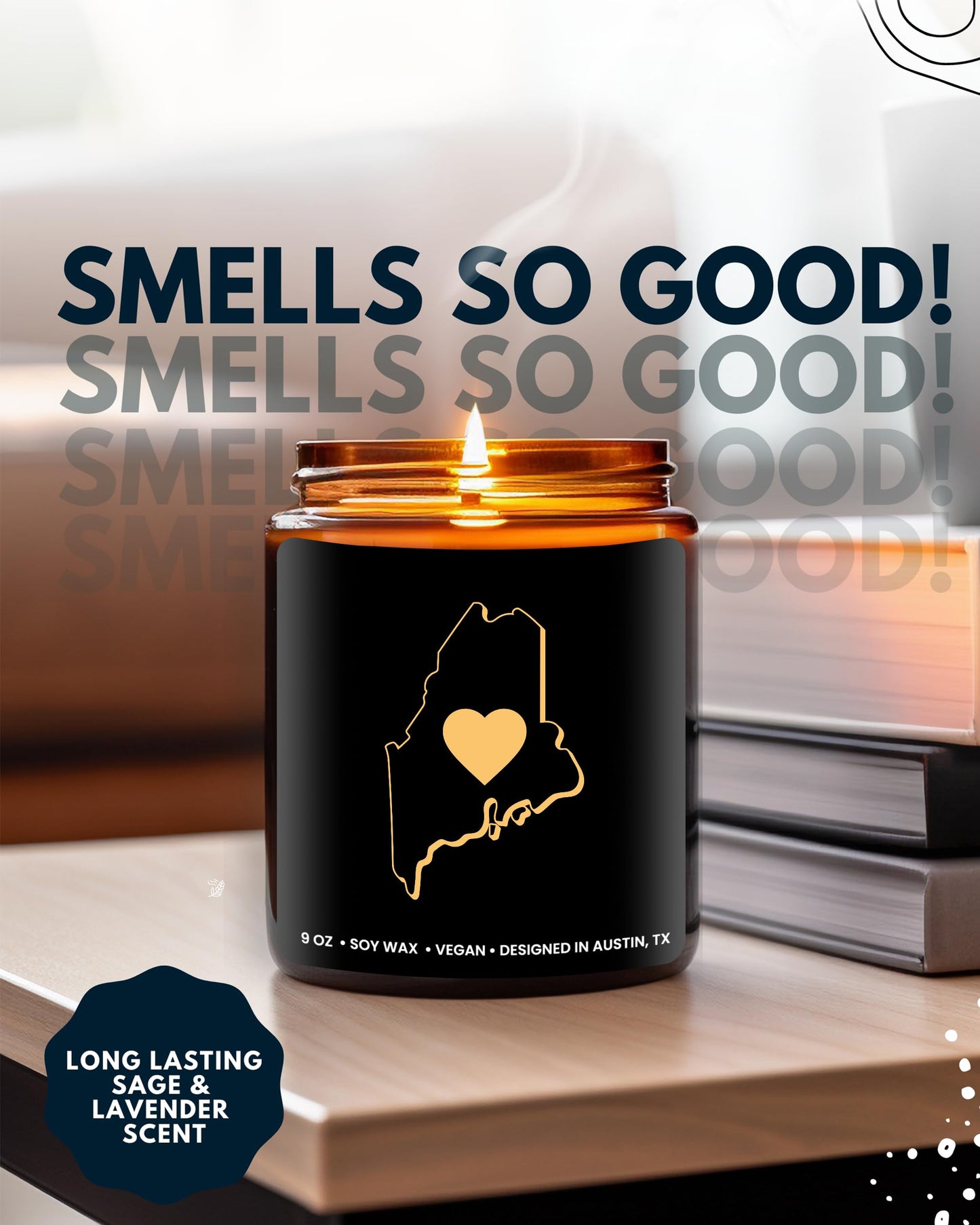 Maine Candle, Unique Maine Themed Gifts for Men and Women, Best State Souvenir Gifts for Moving Away, Thoughtful Home Sick Presents, Ideal for Birthday, Christmas, Graduation, Gift Ready