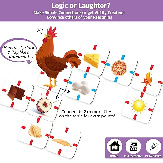 Chalk and Chuckles Why Connect- Logic &amp Language Game for Kids 6+ Families &amp Therapists | Critical Thinking Picture Association Speech Therapy &amp Conversation Game | Gift for Boys &amp
