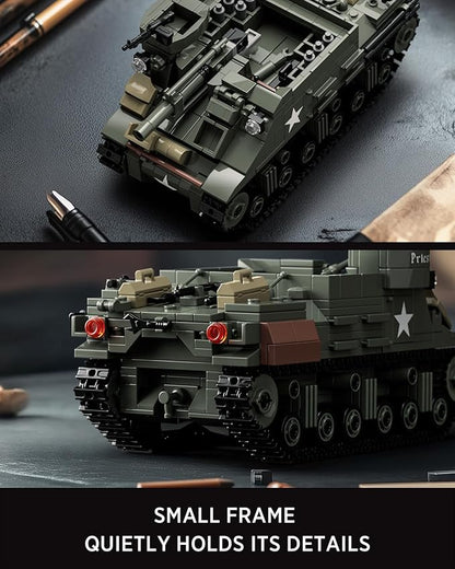 Nifeliz Military M7 Priest Tank Model Building Set WW2 Howitzer Army Vehicle Building Set for Adults Collectible Army Display Model Set and Gift for Enthusiasts (646 PCS NF10336)