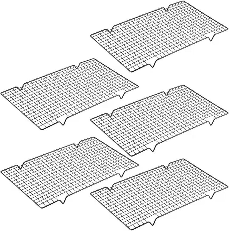SCDGRW 5PCS Cooling Racks for Cooking and Baking 10" x 16" Wire Rack Baking Rack, Cookie Rack, Heavy Duty Metal Wire Rack for Grilling, Roasting, Cooking, Drying,Oven Safe Dishwasher Safe