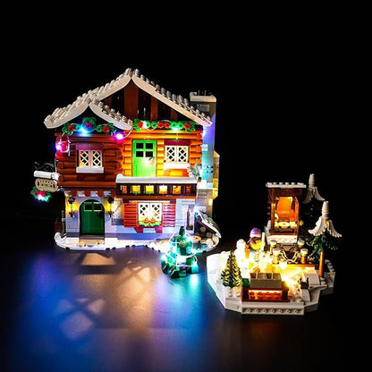 VONADO Colorful Light Kit for Lego Alpine Lodge Christmas Village 10325 Updated Creative LED Lighting Set Accessories Compatible with Lego 10325 Christmas Winter Village (Lights Only No Models)