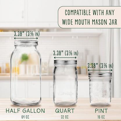 Elementi Fermentation Weight Set of 2 – Easy Grip Glass Weights for Fermenting, Perfect Pickling & Canning Weights for Wide Mouth Mason Jars, Durable Soda-Lime Glass for Sauerkraut, Kimchi & More