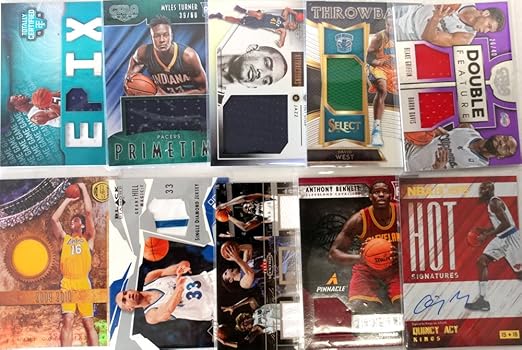 NBA National Basketball Association Cards Lot Of 10 With Each Card A Game Used Relic Card Or Autograph In Every Box
