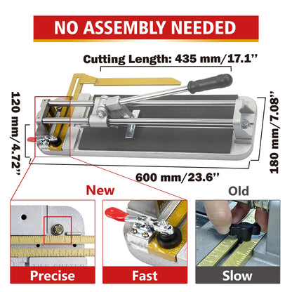 Jin Tool Professional Tile Cutter - 15" (435mm),Taiwan's Top 1 Pro Tile Cutter Brand,Strong Base, Precision Tungsten Carbide Cutting Wheel - Ideal for Porcelain Tiles in Precision Cutting Industry"