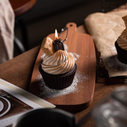 Realistic Dessert Roasted Marshmallow Cupcake Scented Vegetable Wax Candle