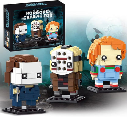 Horror Action Figure Building Set Compatible with Lego for AdutlsChuckyMichael Halloween Scary Present for FanHome Decorfor Kids 483 pcs