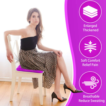 KYSMOTIC Gel Seat Cushion for Long Sitting (Super Large & Thick), Soft & Breathable, Gel Cushion for Wheelchair, Gel Chair Cushion for Hip Pain, Gel Seat Cushion for Office Chair