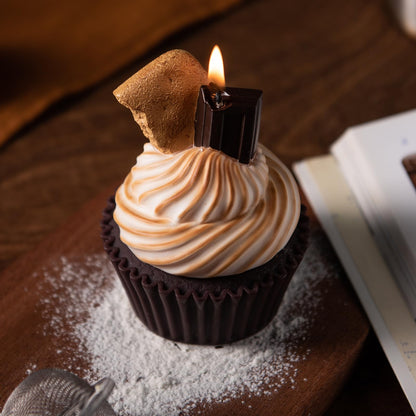Realistic Dessert Roasted Marshmallow Cupcake Scented Vegetable Wax Candle