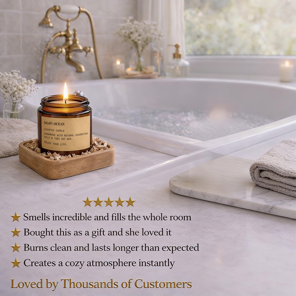 Scented Candles for Home,8 Pack Soy Wax Candle Set,Scented Candles Gift Set,Aromatherapy Candles, Amber Jar Vintage Apothecary Style, 8 Scents Gift Set