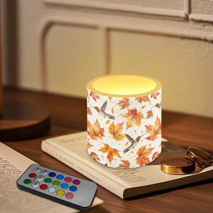 Cozeyat Fall Leaf Kitchen Counter LED Candles Set of 4 Battery Powered Flameless with Remote Timer Dancing Flame Waterproof for Home Patio Table Use