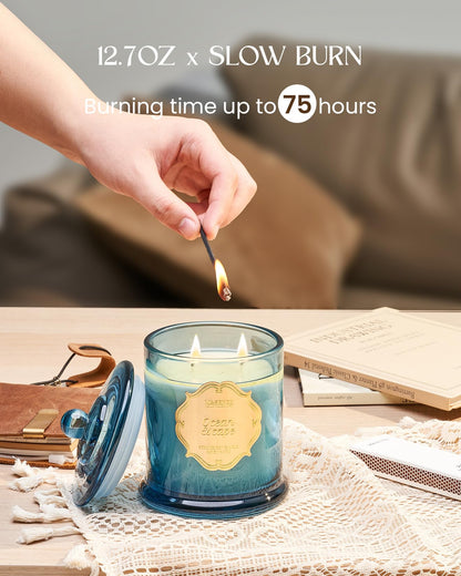 M&SENSE Ocean Escape Soy Candle,Non Toxic 12.7oz 75H Slow Burn, Coastal Sea Breeze Summer Aroma, Housewarming Gifts