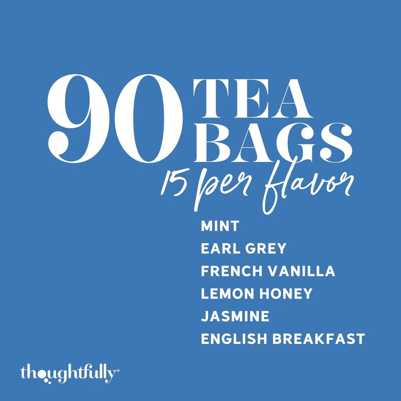 Thoughtfully, Tea Affirmations Christian Prayer Gift Set for Women, Religious Tea Gift with 6 Flavors and Bible Verses from Psalms and Other Books to Rejoice, Mother's Day Pack of 90