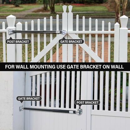 TB600 Hydraulic Outdoor Gate Closer for 150 to 250 lb, Width 44 to 72 Inches. Gates on Farms, Ranches, Gardens, Sports Complexes and Home Yards, Black, Opening Pressure 8 to 18 Pounds