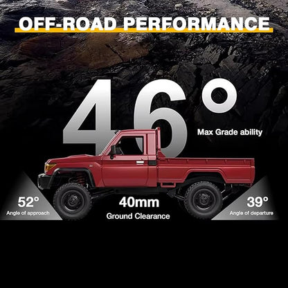 MN82 RC Rock Crawler 1/12 MNRC RC Crawler 4x4 Toyota LC79 Off Road RC Pickup Truck 4WD 2.4GHz RC Climing Car RTF with LED Lights for Adults