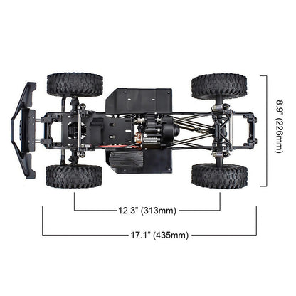 AMK 313mm Assembled RC Chassis with Wheels, Frame Kit for 1/10 RC Crawler SCX10 SCX10 II 90046 90047, Metal Chassis for DIY Upgrade