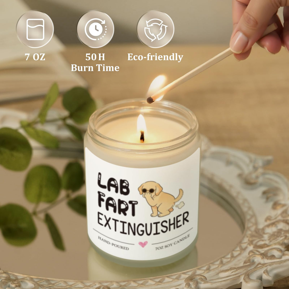 Funny Dog Lovers Lab Candle Labrador Retriever Gifts for Women Dog Mom Mothers Day Christmas Birthday Gifts for Girlfriend Sister Bestie Best Friend Her Wife Presents Lavender Scented Soy Candle