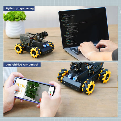 HIWONDER ROS2 Robot Car with ChatGPT Large AI Model Vision & Voice Understanding Python Programming Open Source DIY Robot Kit for Teens, TurboPi Advanced Kit & Raspberry Pi 5 8GB