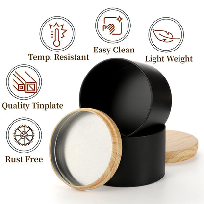 Pumtus 24 Pack 8 OZ Candle Tins, Matte Black Candle Container with Lids, Round Metal Jars for Making Candles, Bulk Empty Candle Vessel, Wax Mold Supplies, Gift Packaging Can for DIY, Storage, Gift