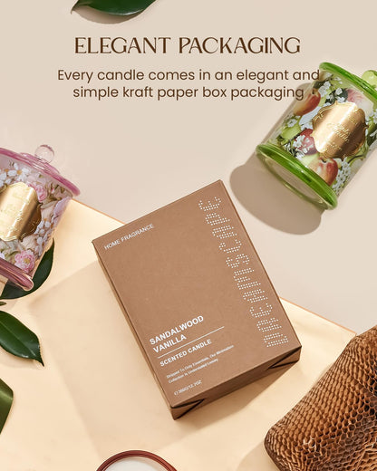 M&SENSE Citrus Candles for Home Scented, Natural Organic Soy Candle 12.7oz 75 Hour Long Lasting Slow Burning, Mandarin Fragrant Double Wick Jar Candle Fresh Smelling for Bathroom