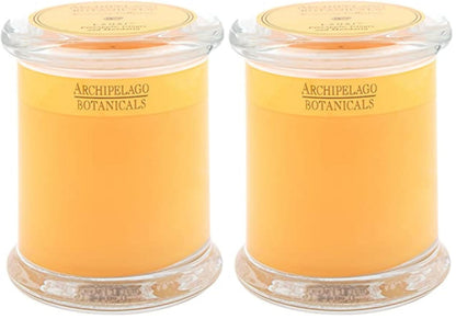 Archipelago Botanicals Lanai Glass Jar Candle, Pineapple, Mandarin and Ginger Scent, Lead-Free Candle Wicks, Burns Approx. 60 Hours (8.6 oz) (Pack of 2)