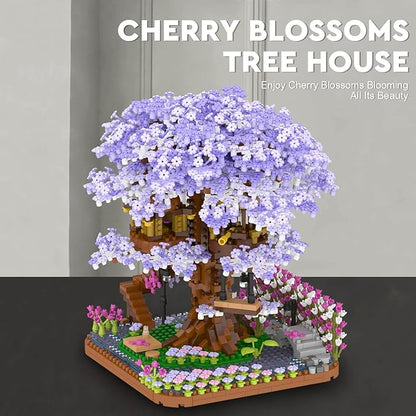 Cherry Blossom Bonsai Tree Building Set Flowers Tree House Model Sets for Adults 2200Pcs Micro Bricks Collectible Creative Gifts for Adults Girls Boys 14+