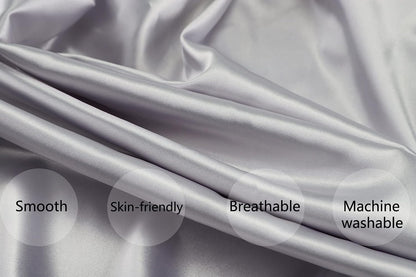 Satin Pack n Play Sheet Set 2 Pack Ultra Soft Silk Playard Sheet 36x36 Inch Protect for Baby Hair and Skin, Grey & Pink