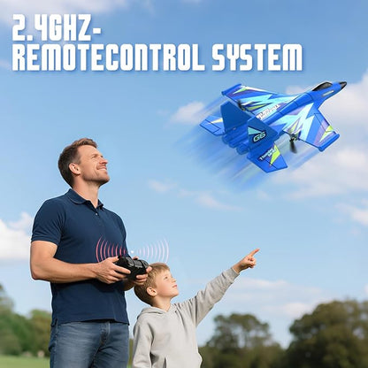 4DRC Foam RC Plane for Kids Adults Remote Control Airplane RC Jet Helicopter Drone Plane for Kids Adults Beginner Easy to Fly RC Fighter Remote Control Aircraft with Automatic Balance Gyro