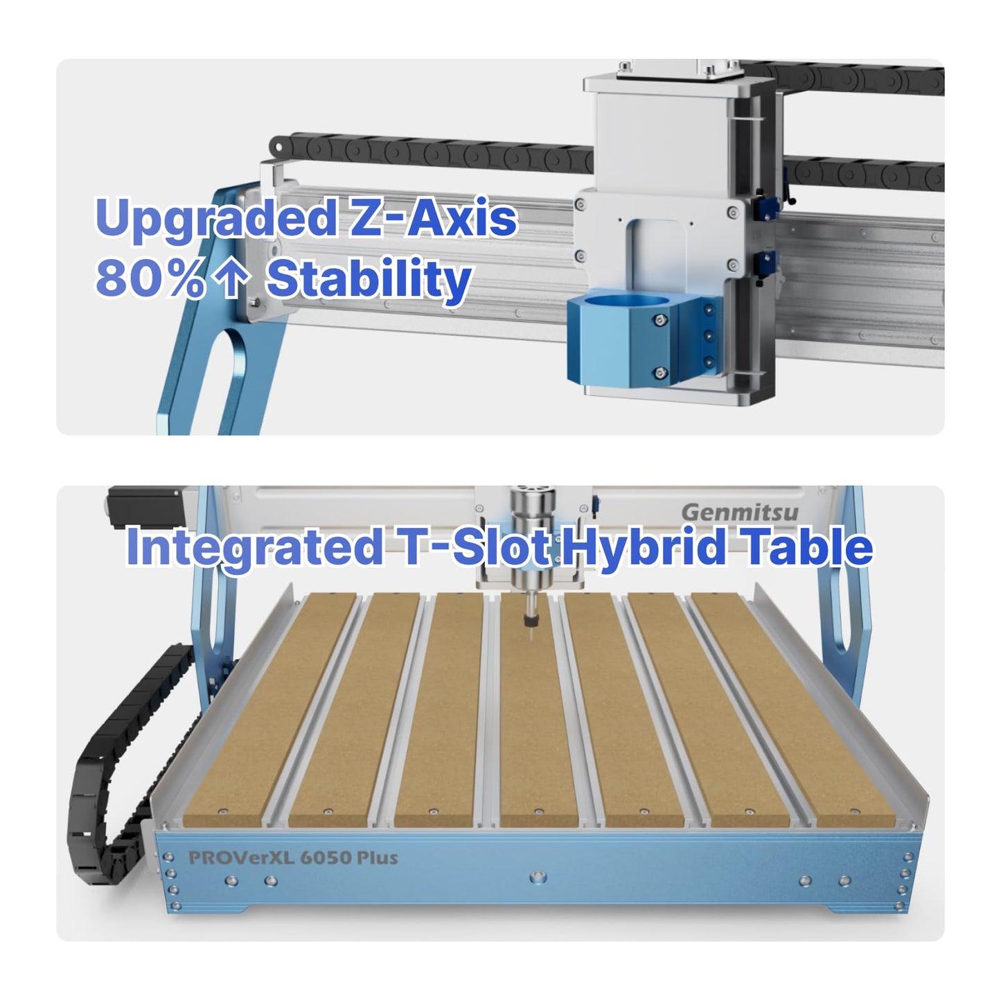 Genmitsu CNC Machine PROVerXL 6050 Plus for Metal Wood Acrylic MDF Carving + 710W CNC Compact Router Spindle Motor with LCD Digital Display